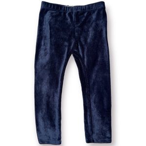 Toddler Girls Velvet Leggings Navy Blue 2T